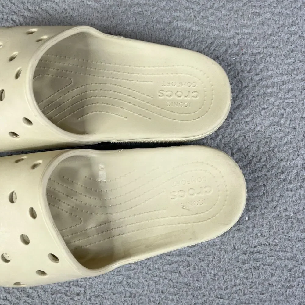 CROCS Iconic Comfort Slides Mens 13 Sandals Waterproof Pool Lake Beach Summer